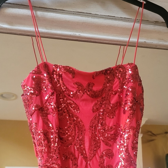 Red Sequin Mini Dress Lovely Day sz. Small NWT - Picture 3 of 8
